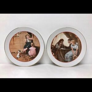 Vintage 1982 Norman Rockwell “Young Love” Series Ceramic 6 1/2” Diameter Plates